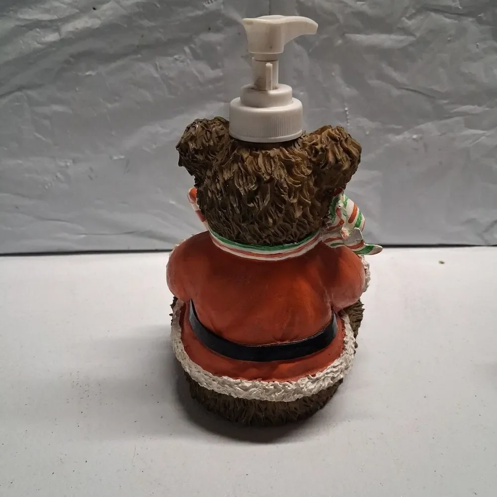 Bear With Candy Cane Lotion Or Soap Dispenser 1990s